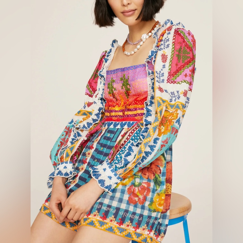 Farm Rio Summer Stitches Romper - Picture 11 of 15
